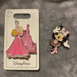✨ Disney Parks Pins – Aurora Castle & Minnie Mouse Ballerina – Bundle! ✨